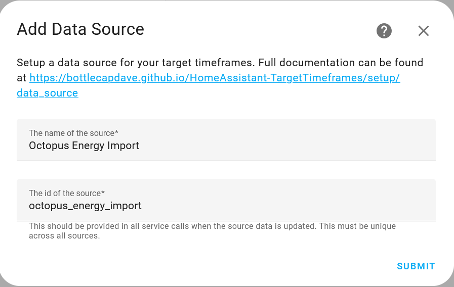 Data Source window